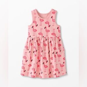 Hanna Andersson Pink Flamingo Sleeveless Print Pocket Cotton Dress 6/7